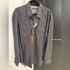 Stetson Black and White Floral Button Down Shirt